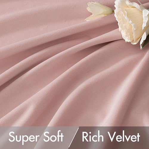 Light Pink Velvet Curtains 52x96 inches Luxury Blackout Curtains (Light Pink / 52"W x 96"L (Pack of 2))