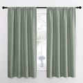 Window Curtains Blackout Drapes (Greyish Green / 42"W x 63"L (Pack of 2))