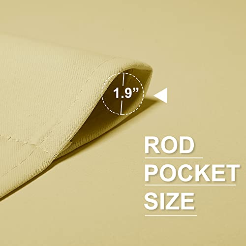Small Window Curtains 45 inches Length for Kitchen Cafe Bathroom (Light Yellow / 42"W x 45"L (Pack of 2))
