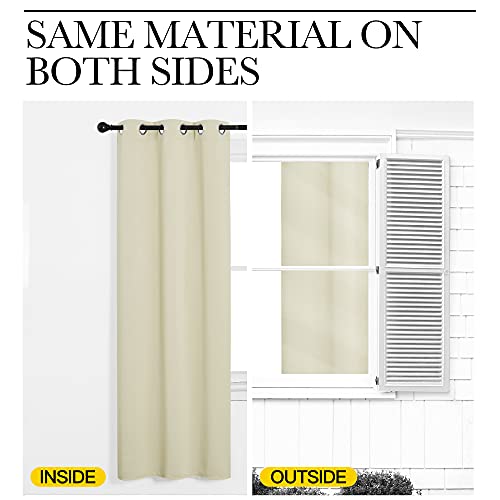 Beige Room Darkening Curtains 78" Long for Boho Farmhouse Home Decoration (Beige / 55"W x 78"L (Pack of 2))