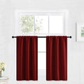 Kitchen Blackout Window Curtains Over Sink 36 inch Length (Burgundy Red / 29"W x 36"L (Pack of 2))