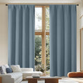 Ava Blackout Curtains for Patio 108 Inches Long 2 Panels Set (Stone Blue / 50"W x 108"L (Pack of 2))