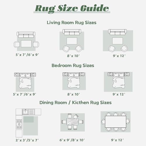 Area Rug 10x14 Washable Rug (Sage Green / 10' x 14' (Rectangular))
