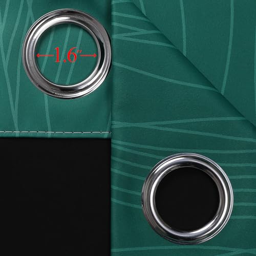 Green and Greyish White Blackout Curtains 52Wx54L 2 Panels (Green and Greyish White / 52"W x 54"L (Pack of 2))