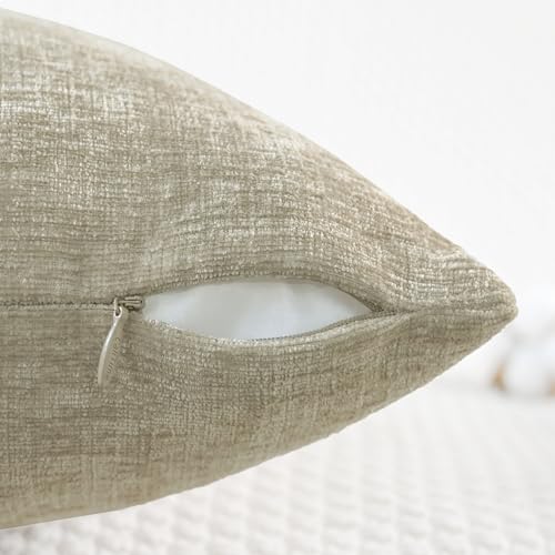 Decorative Couch Throw Pillow Covers 26 X 16 Inches Light Taupe (26" x 16" (Pack of 2) / Light Taupe)