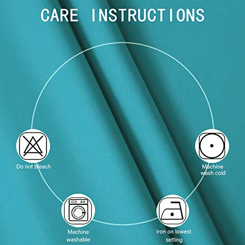 Teal Blackout Curtains 34 x 54 Inch Length (Teal / 34"W x 54"L (Pack of 2))