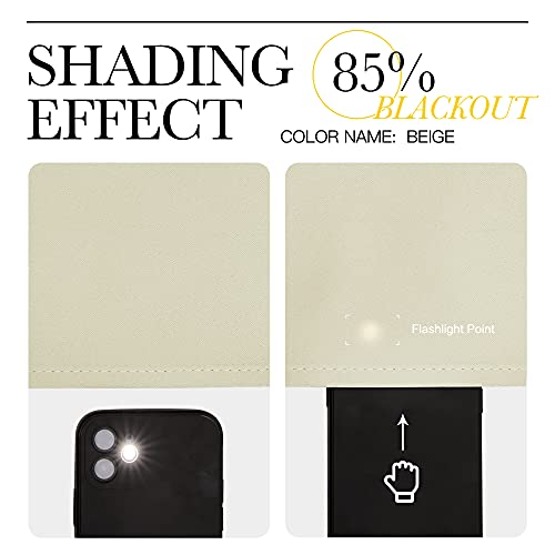 Blackout Curtains for Living Curtains (Beige / 29"W x 30"L (Pack of 2))