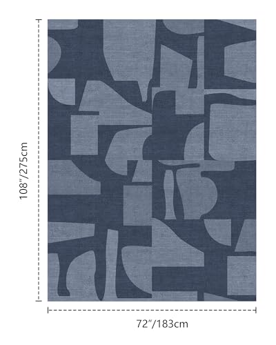 Washable 6x9 Area Rugs for Living Room Modern Abstract Rug (Navy / 6' x 9' (Rectangular))