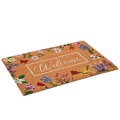 Butterfly Garden Welcome Doormat (Butterfly Garden Welcome / 1'5" x 2'5" (Rectangular))