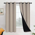 Natural Blackout Curtains 63 Inches Long for Bedroom 42" Wide 2 PCS (42"W x 63"L (Pack of 2) / Natural)