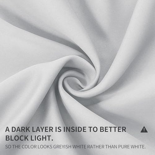 White Curtains 90 Inches Long 1 Panel (Greyish White / 70"W x 90"L (Pack of 1))