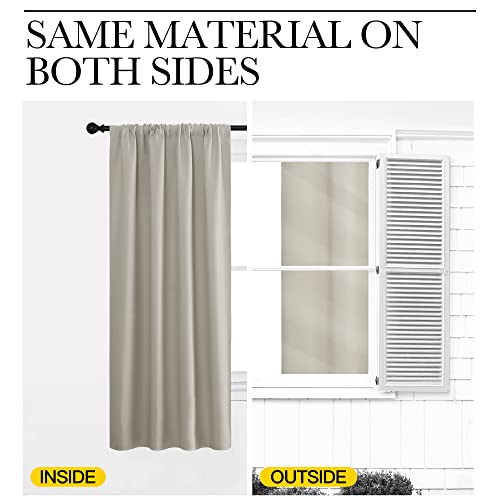 Blackout Curtains for Living Curtains (Natural / 52"W x 63"L (Pack of 2))