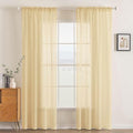 Cream Beige Sheer Curtains 54 X 84 Inches (Cream Beige / 54"W x 84"L (Pack of 2))