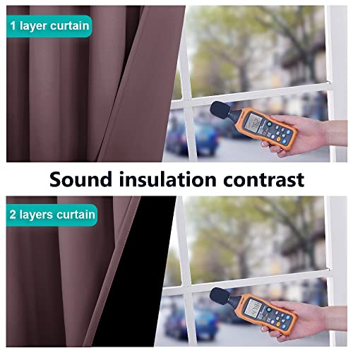 Dry Rose 100% Blackout Curtains 45 inches Long (Dry Rose / 42"W x 45"L (Pack of 2))