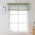 Sheer Sage Green Valances for Windows 2 Pack (Sage Green / 42"W x 18"L (Pack of 2))