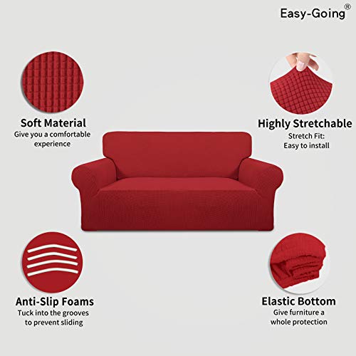 Stretch Oversized Loveseat Couch Covers Washable Christmas Red (Medium-XL Loveseat / Christmas Red)