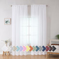 White Sheer Curtains (White / 42"W x 84"L (Pack of 2))