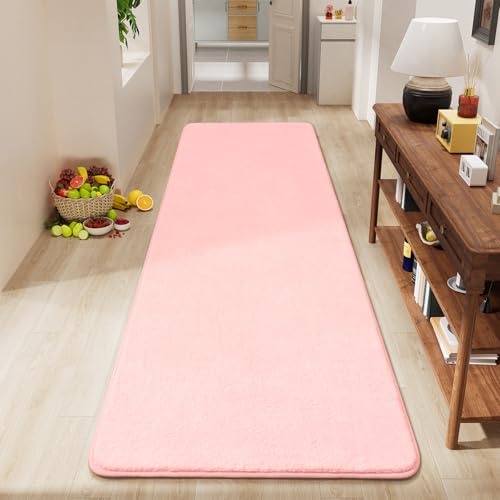 Modern Soft Hallway Runner Rug (2' x 6' (Runner) / Pink)