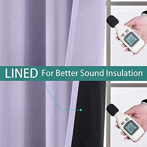 Lilac 100% Blackout Curtains 63 Inches Long for Bedroom 42" Wide (42"W x 63"L (Pack of 2) / Lilac)