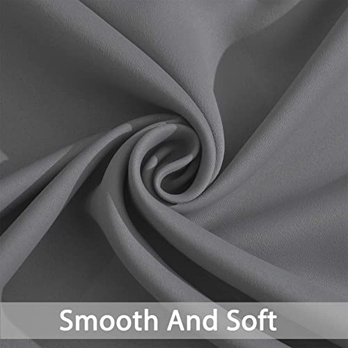 Grey Room Darkening Curtains 84 inch Gray Sliding Door Drapes (Grey / 70"W x 84"L (Pack of 1))