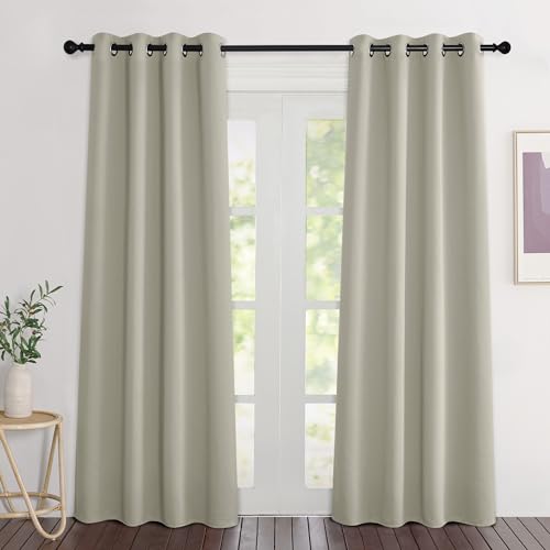 Room Darkening Natural Curtains 84 inches Long (Natural / 46"W x 84"L (Pack of 2))