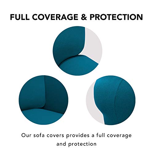 Stretch Loveseat Covers Fleece Couch Covers for Sofa Peacock Blue (Medium Loveseat / Peacock Blue)