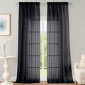 Black Sheer Curtains 120 Inch Long 2 Panels for Living Room 59" Wide (Black / 59"W x 120"L (Pack of 2))