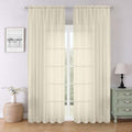 Cream Sheer Curtains for Bedroom 90 Inches Long 2 Pcs (Cream / 59"W x 90"L (Pack of 2))