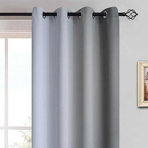 Ombre Curtains Grey and Greyish White for Living Room (52"W x 90"L (Pack of 2) / Grey)
