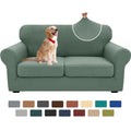 3 Piece Stretch Loveseat Sofa Cover (55"-69"(2 Cushions) / Pea Green)
