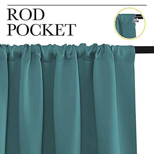Blackout Curtains for Bedroom (Sea Teal / 62"W x 63"L (Pack of 2))