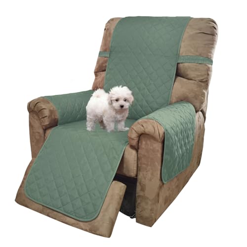 Reversible Recliner Chair Covers (Greyish Green/Taupe / 28''recliner-oversized)