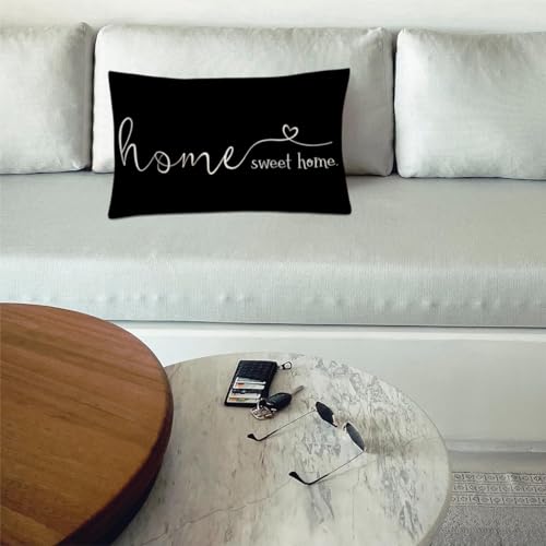 Farmhouse Pillow Covers (20" x 12" (Pack of 1) / Black)