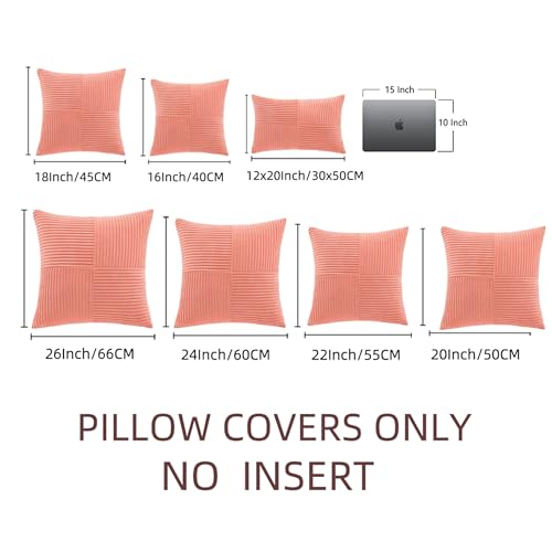 2 Packs Coral Samll Decorative Throw Pillow Covers 14x14 Inch with for Couch Bed Sofa (Coral / 14" x 14" (Pack of 2))