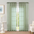 Sage Green Sheer Curtains 72 Inches Long 2 Panels Set (Sage / 59"W x 72"L (Pack of 2))