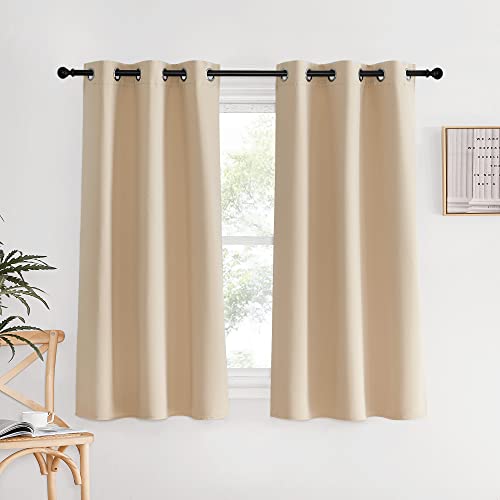 Blackout Curtain Panels for Living Room (Biscotti Beige / 34"W x 60"L (Pack of 2))