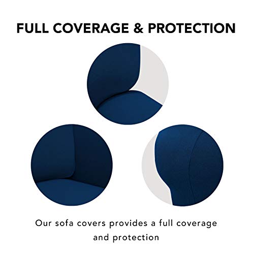 Stretch Couch Covers for Sofa 4 Seater Slipcovers Navy (XX-Large 4-Seater Sofa / Navy)