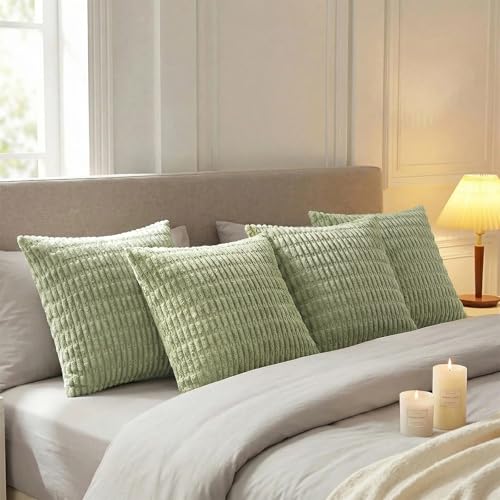 4 Packs Decorative Throw Pillow Covers for Living Room Couch Bed (26" x 26" (Pack of 4) / Sage Green)