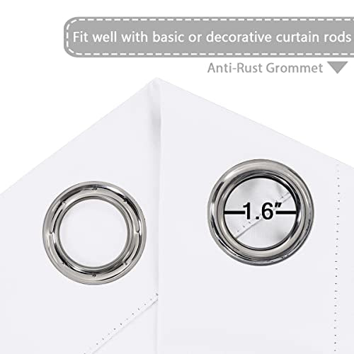 White Curtains for Sliding Glass Door Room Divider Curtains Noise Reduce Barrier Privacy Curtain Panel Portable Window Screen Sliding Partition (180"W x 96"L (Pack of 1) / Pure White)