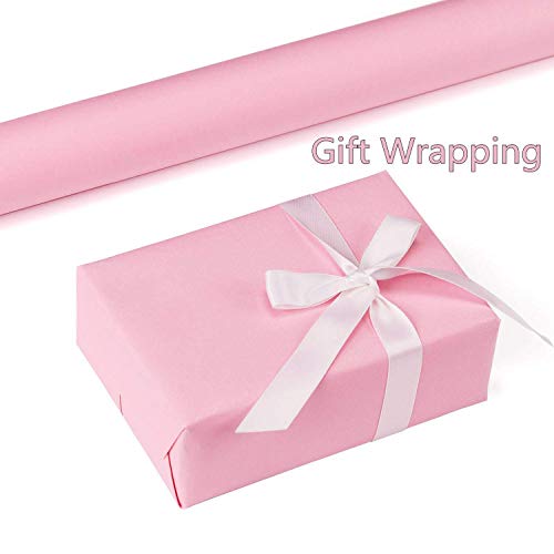 Pink Self Adhesive Wallpaper Film Stick Paper Easy to Apply (Pink / 15.7" x 118")