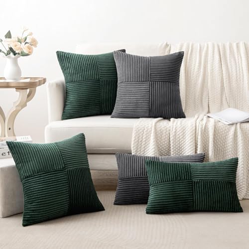 Army Green Decorative Throw Pillow Covers for Couch 16x16 Inch (16" x 16" (Pack of 2) / Army Green)