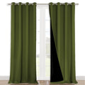 100% Blackout Curtains for Windows (Olive Green / 52"W x 120"L (Pack of 2))