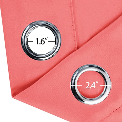 Coral Blackout Curtains 66 x 63 Inch Length (Coral / 66"W x 63"L (Pack of 2))
