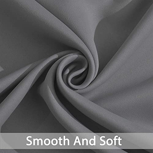 Grey Room Darkening Curtains 62x72 inch Gray Grommet (Grey / 62"W x 72"L (Pack of 2))