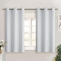 Short Curtains for Small Window 45 Inch (Greyish White / 38"W x 45"L (Pack of 2))