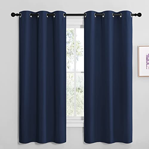 Navy Blackout Curtains for Kid's Room 42" Wide x 68" Long 2 Panels (Navy / 42"W x 68"L (Pack of 2))