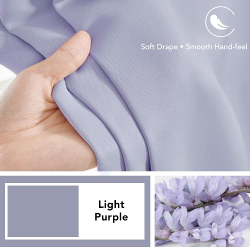 Blackout Curtains for Bedroom (Light Purple / 42"W x 72"L (Pack of 2))