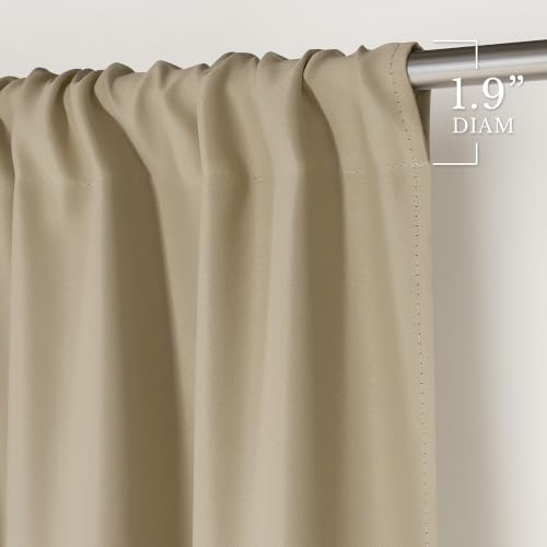 Window Treatment Thermal Insulated Rod Pocket Room Darkening Curtains (Cocoa Eggnog / 42"W x 84"L (Pack of 2))