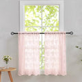 Vintage Lace Curtains 36 inch Length 2 Panels (Light Pink / 26"W x 36"L (Pack of 2))