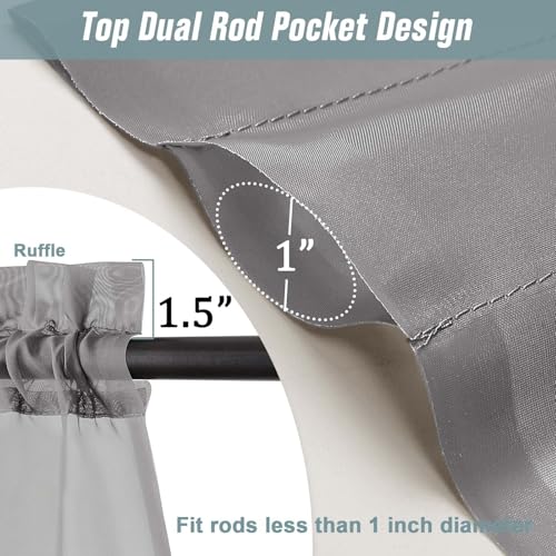Grey Window Sheer Curtains 54 inch Length (42"W x 54"L (Pack of 2) / Charcoal Grey)